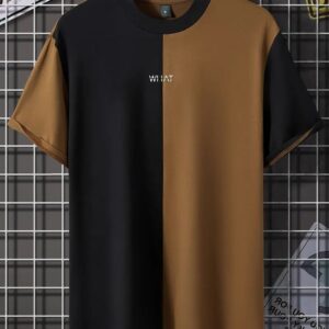 Men's Black & Light Brown T-Shirt